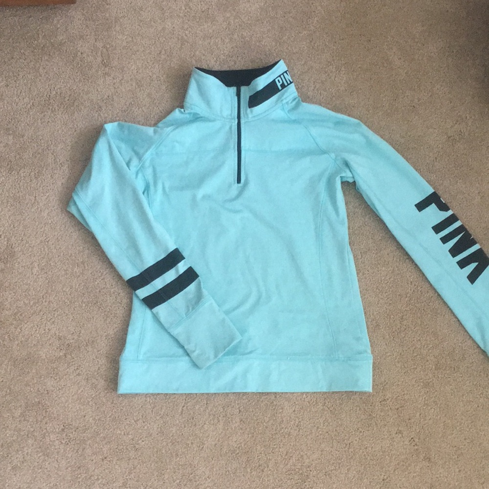 Pink zip up pull over sweatshirt